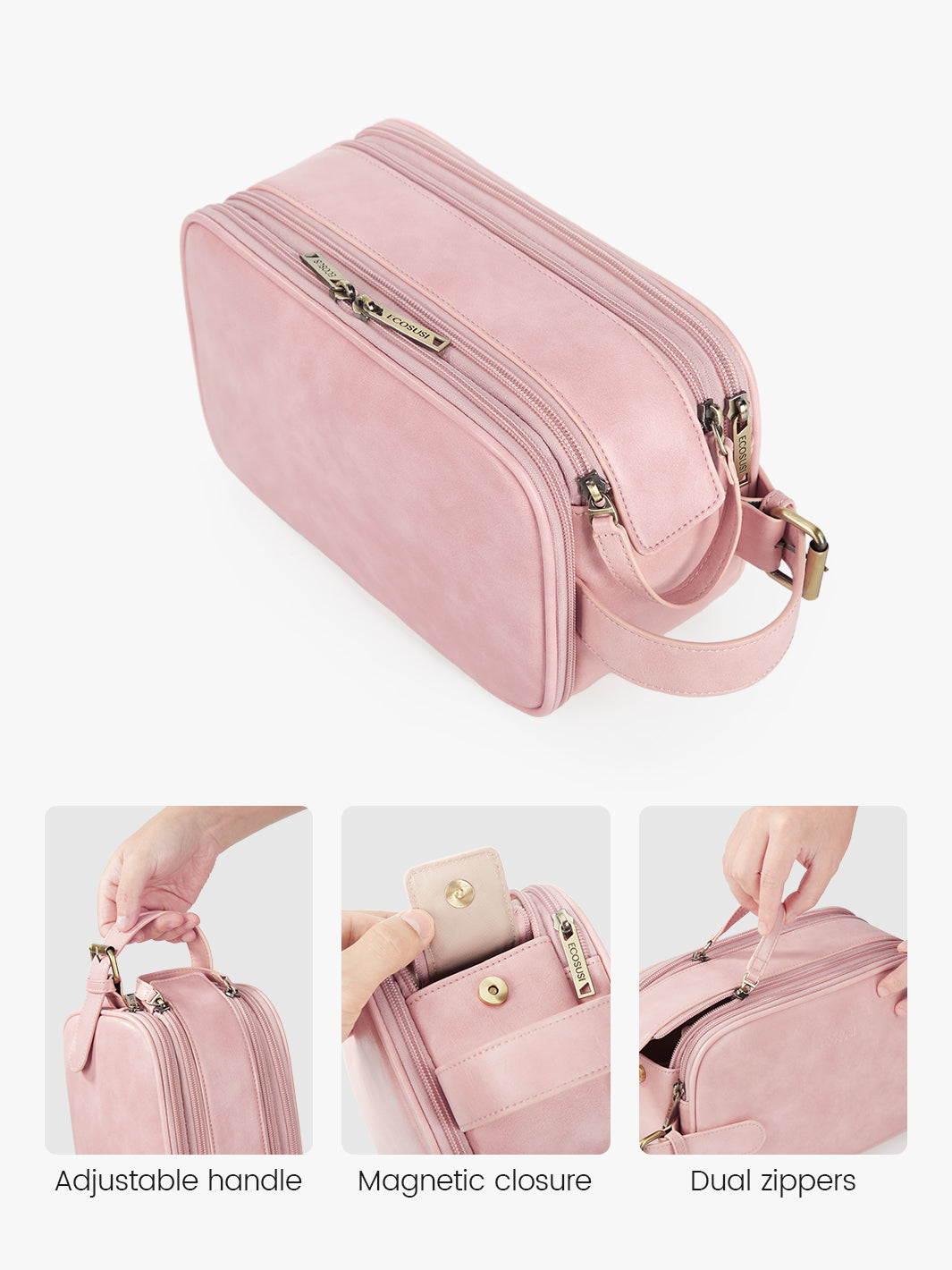 hanging toiletry bag pink