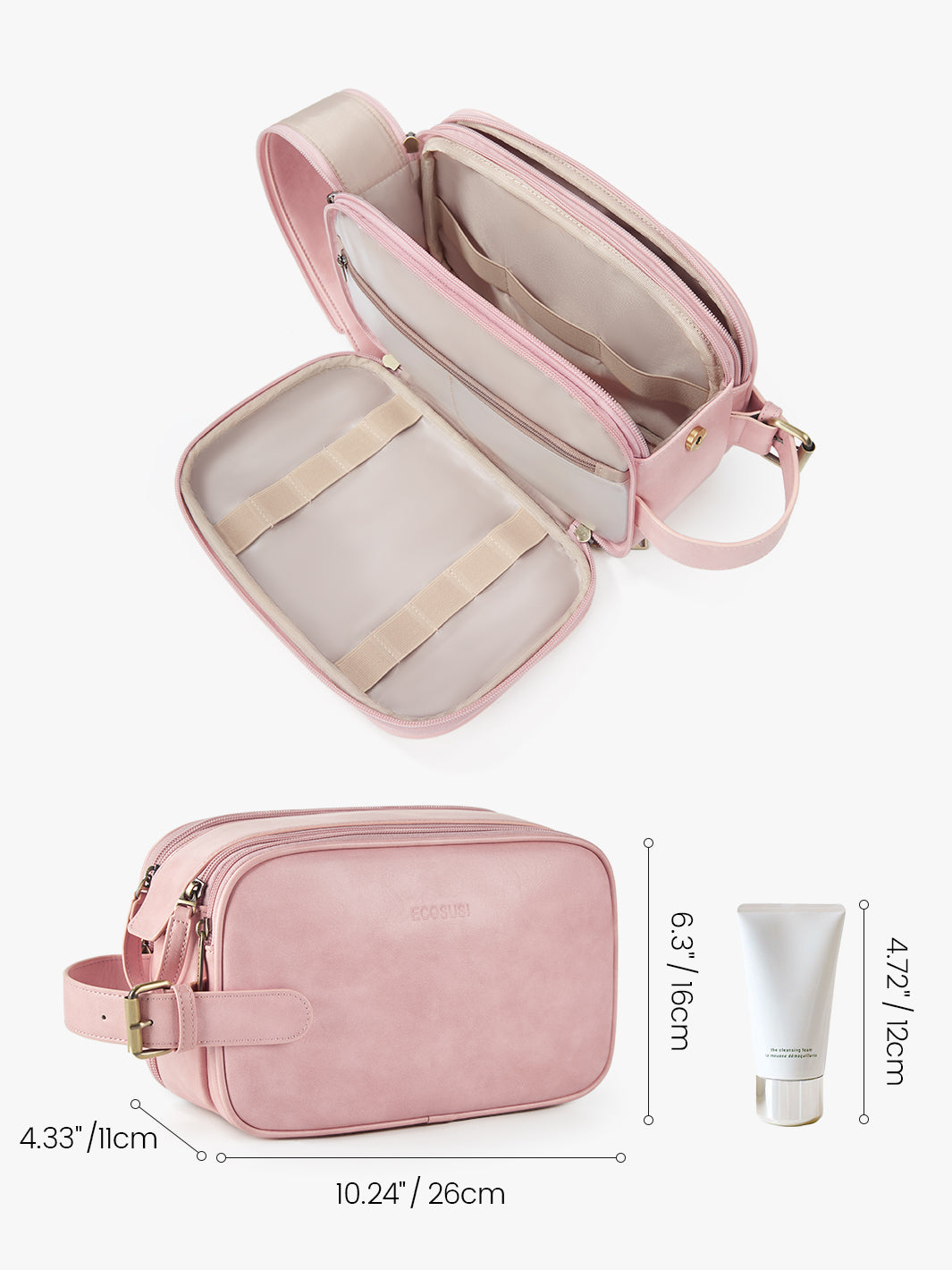 women toiletry bag pink