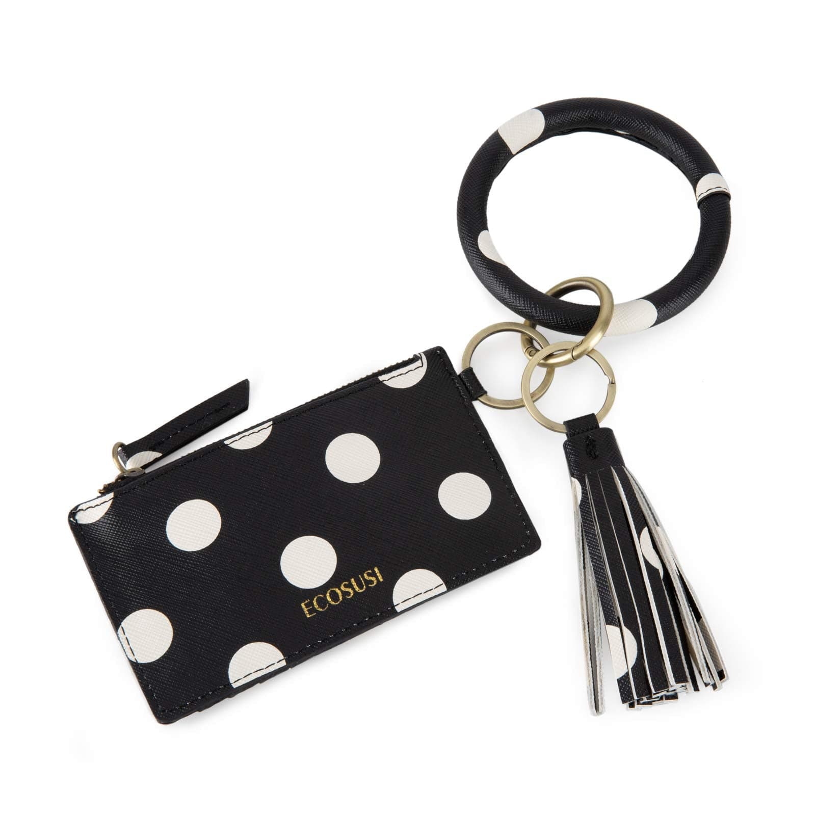 Wristlet Keychain Bag with Tassel & Bow