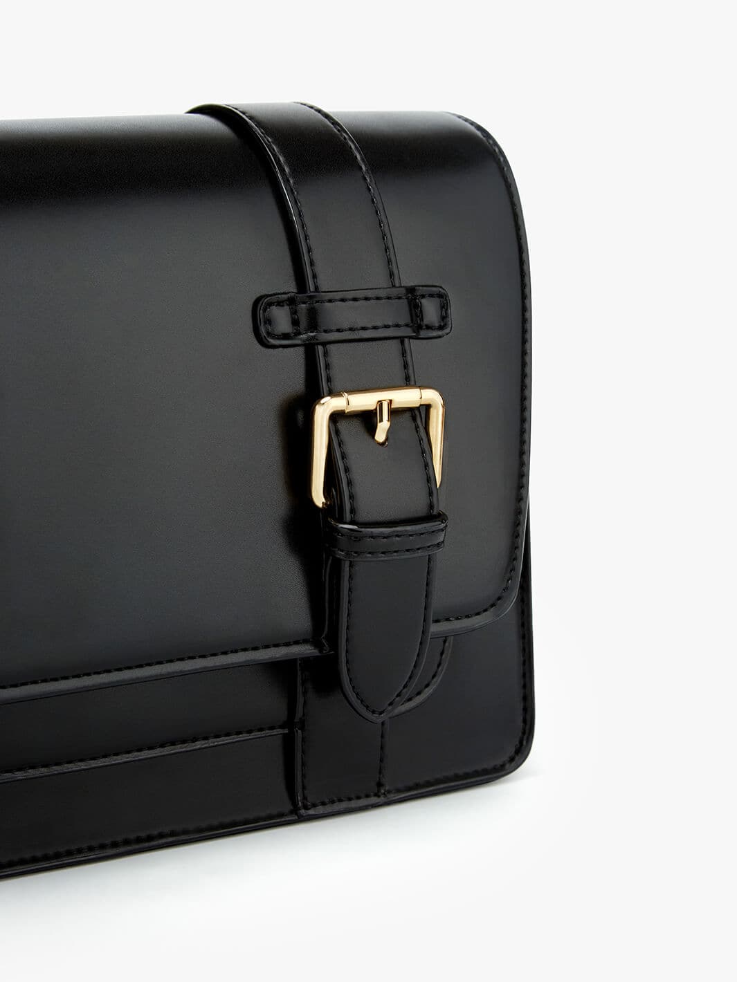 Black Messenger Bag with silver-tone (gold-tone for black) hardware