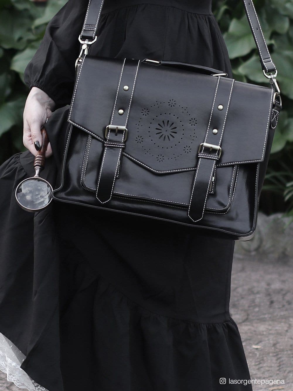 Women's Faux leather Classic Big Briefcase, Black