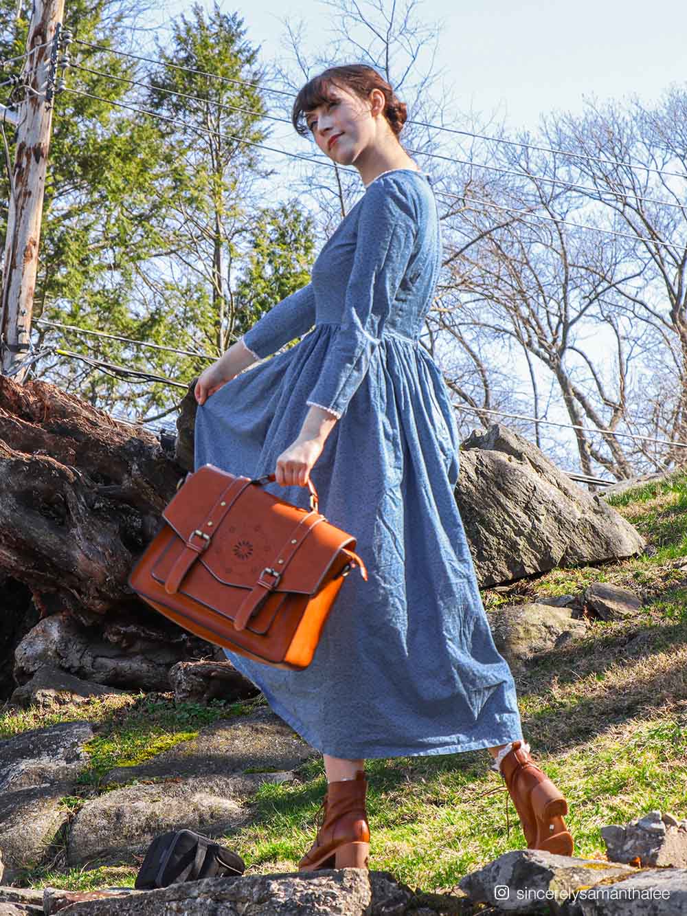 Women's Faux leather Classic Big Briefcase, Brown