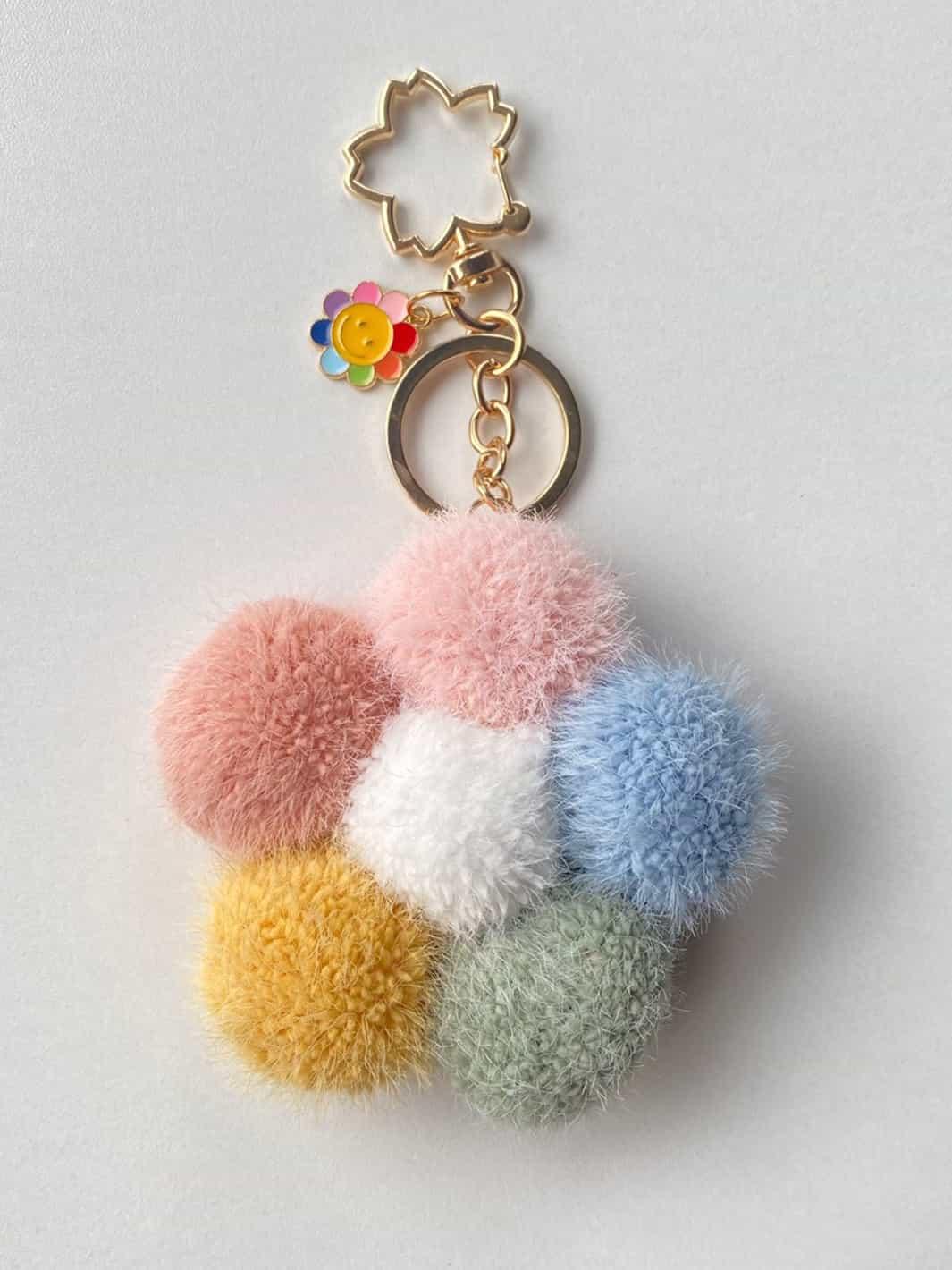 Colorful floret plush pendant