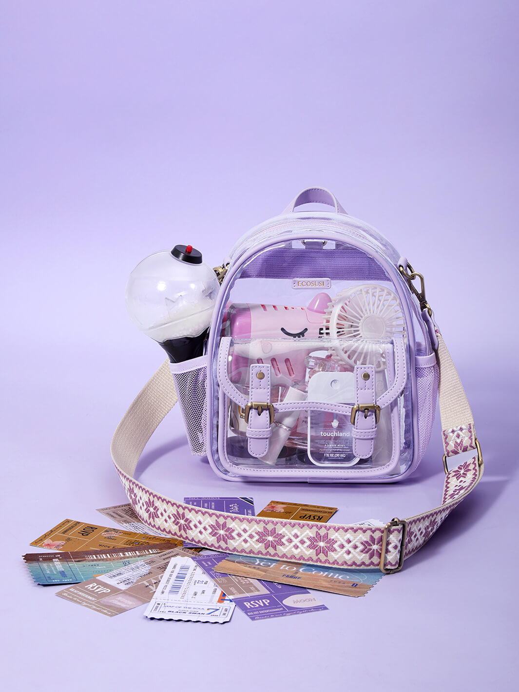 Clear School Backpack with Spacious Interior - ECOSUSI Clear Backpakck