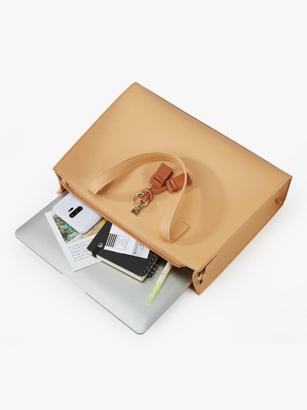 Klassische PU -Lederhandtasche für 11,6 "Laptop Chromebook