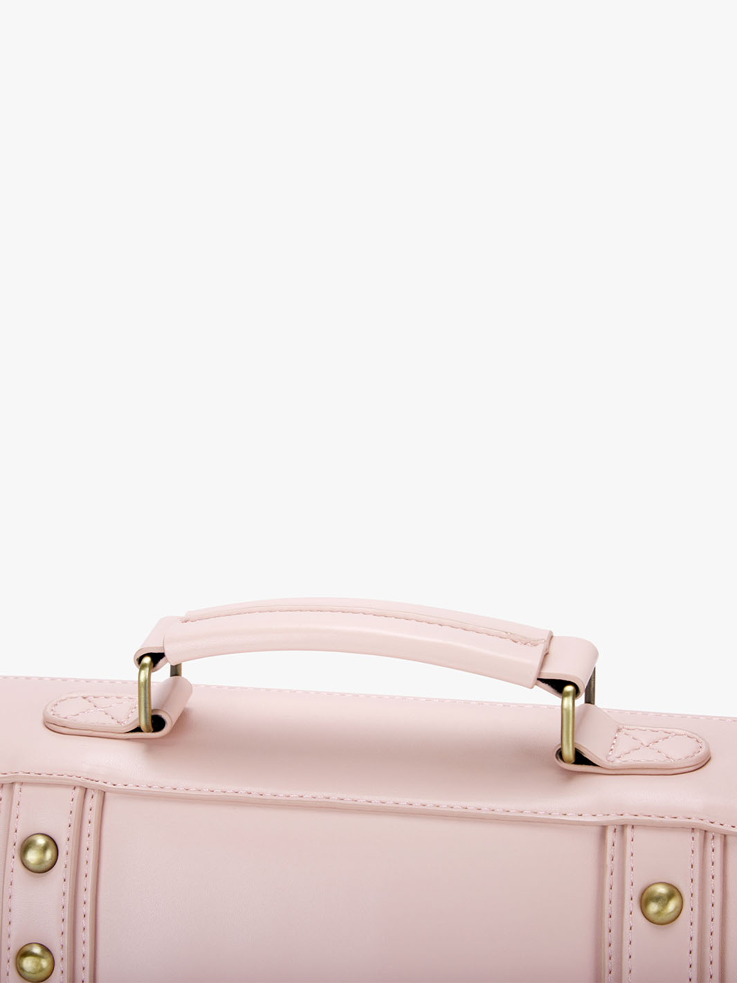 Women's Faux Leather Bow Messenger Bags - Pink/Beige