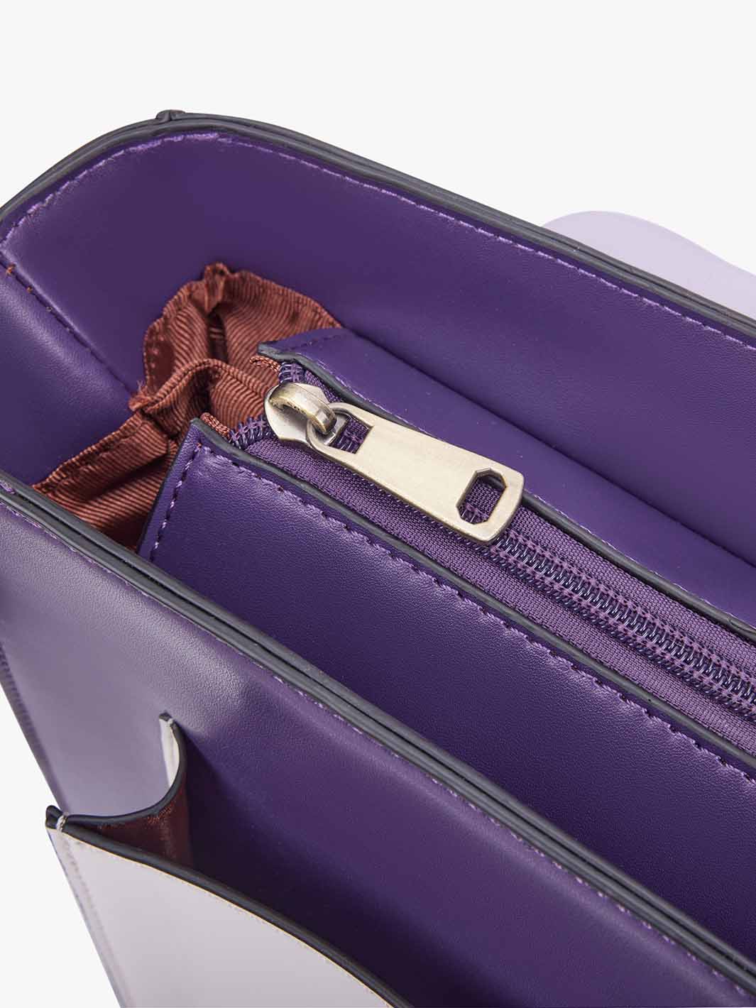 Sombre Vintage Briefcase - Light Violet/Cheese color