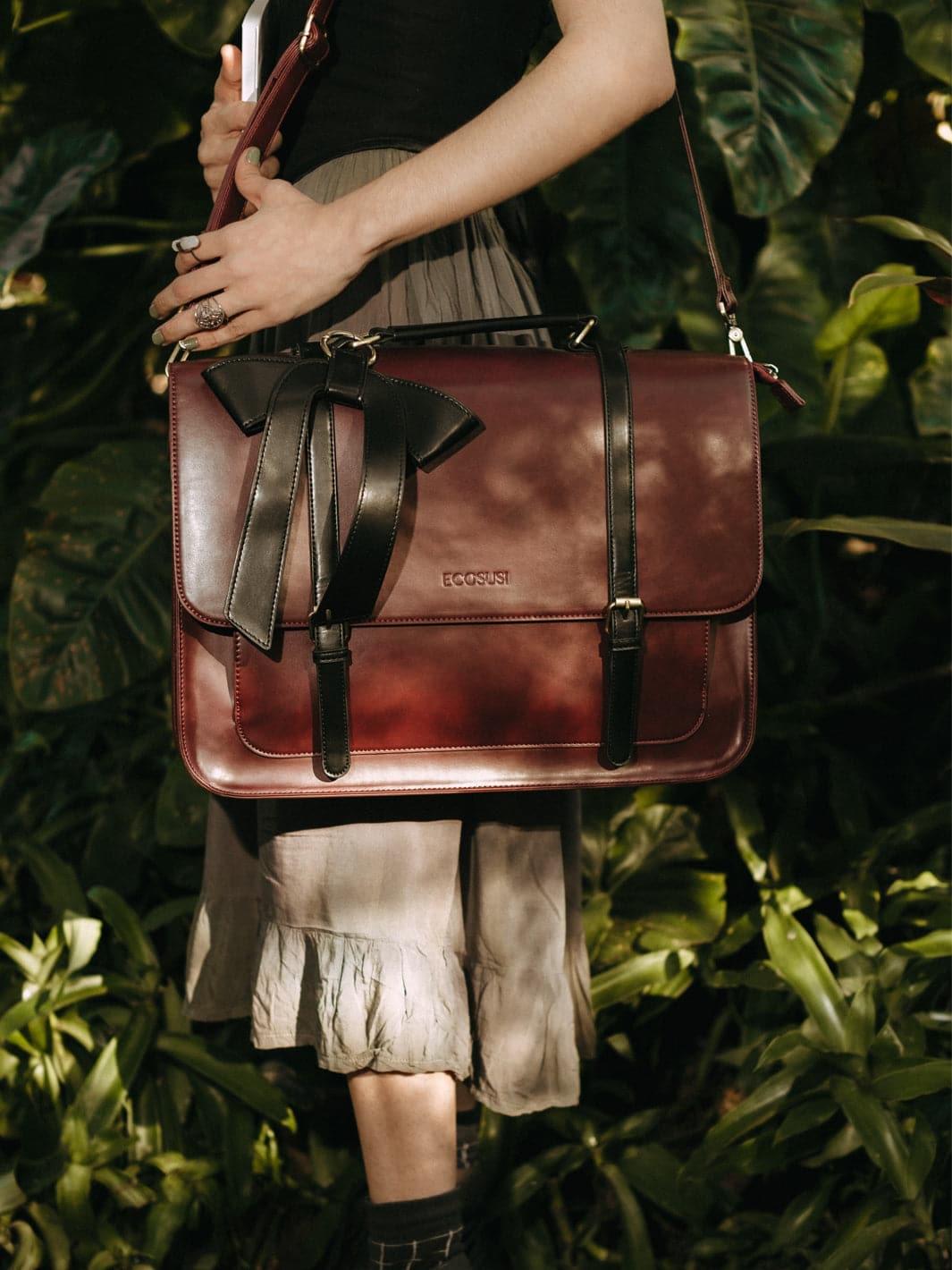 ECOSUSI Vintage Crossbody Messenger Bag Satchel Purse Handbag Briefcase for  Women & Girl, Coffee 
