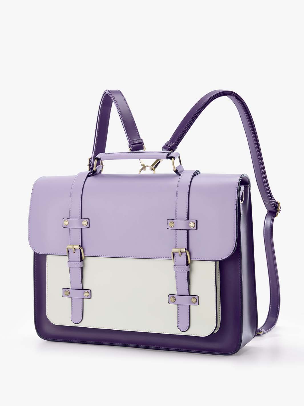 Sombre Vintage Briefcase - Light Violet/Cheese color