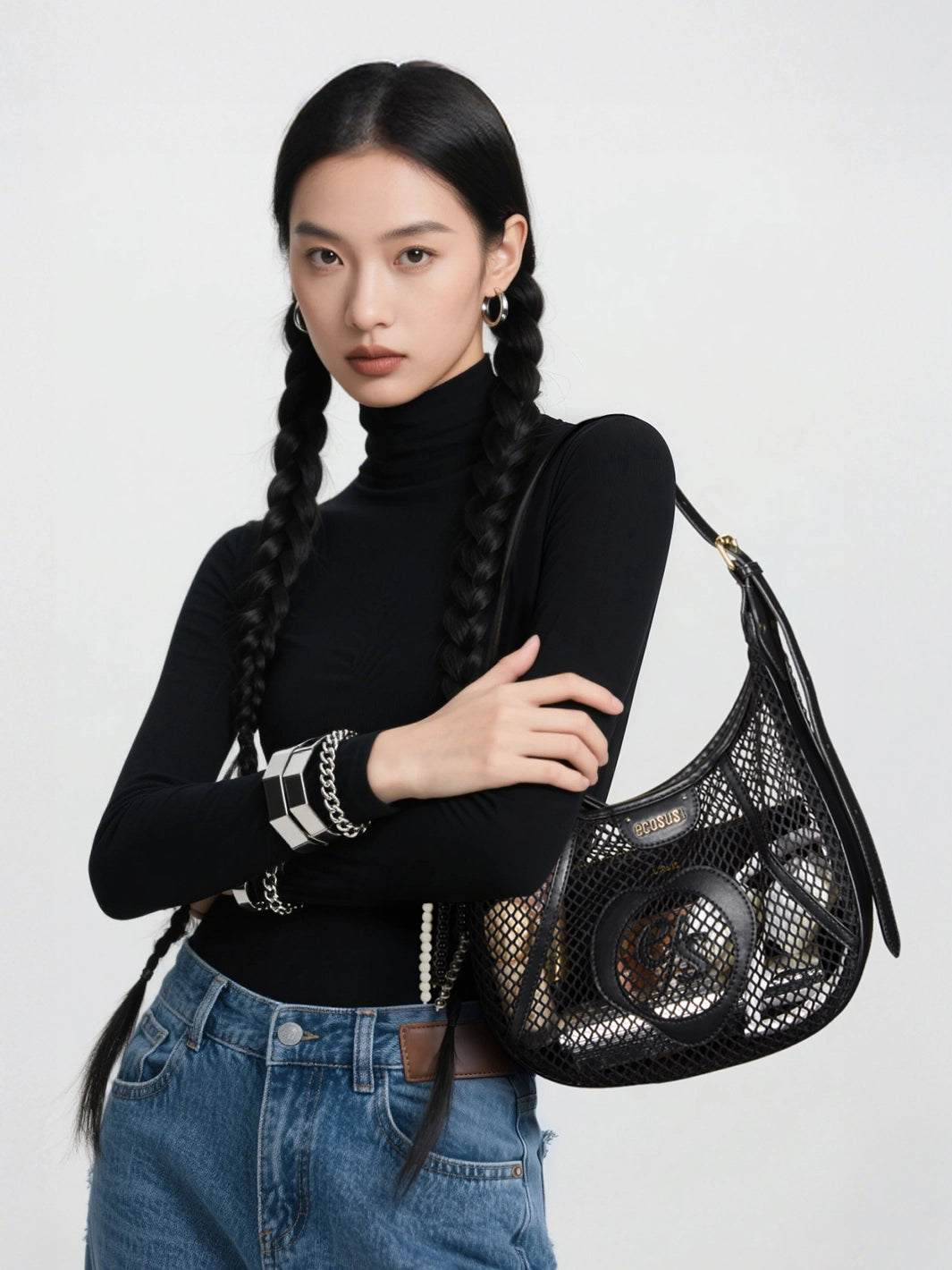 Siri Mesh Hobo Bag