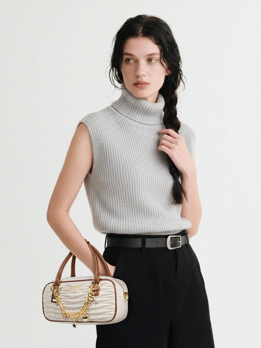 Claire Quilted Vegan Leather Pillow Bag