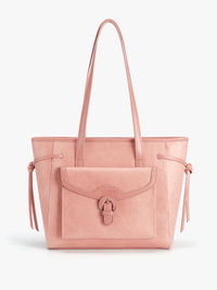 Evelina Washable Paper Classic Tote - Eco-Friendly Reusable Grocery Bag-Pink