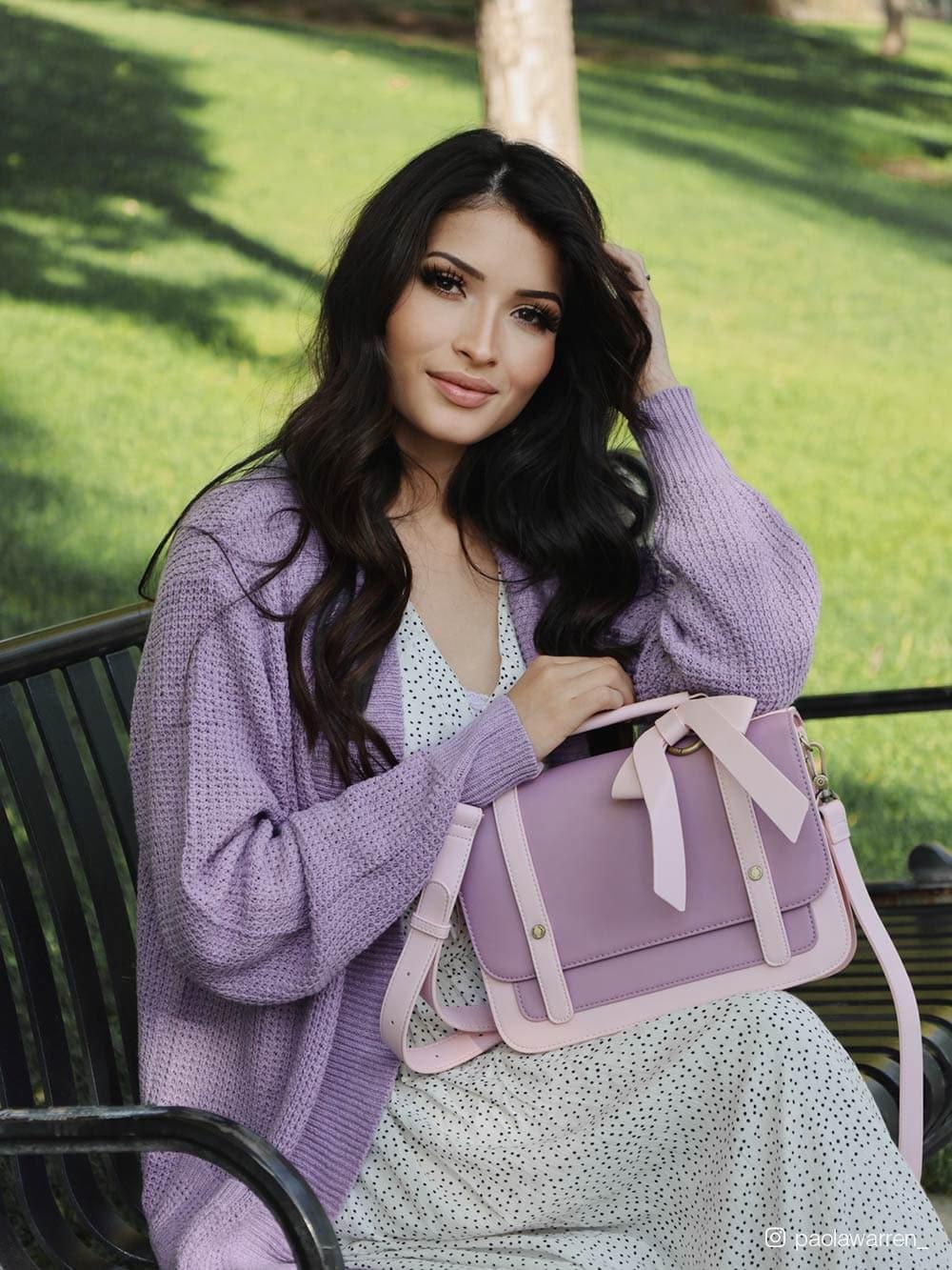 Bow Small Briefcase- LILAC