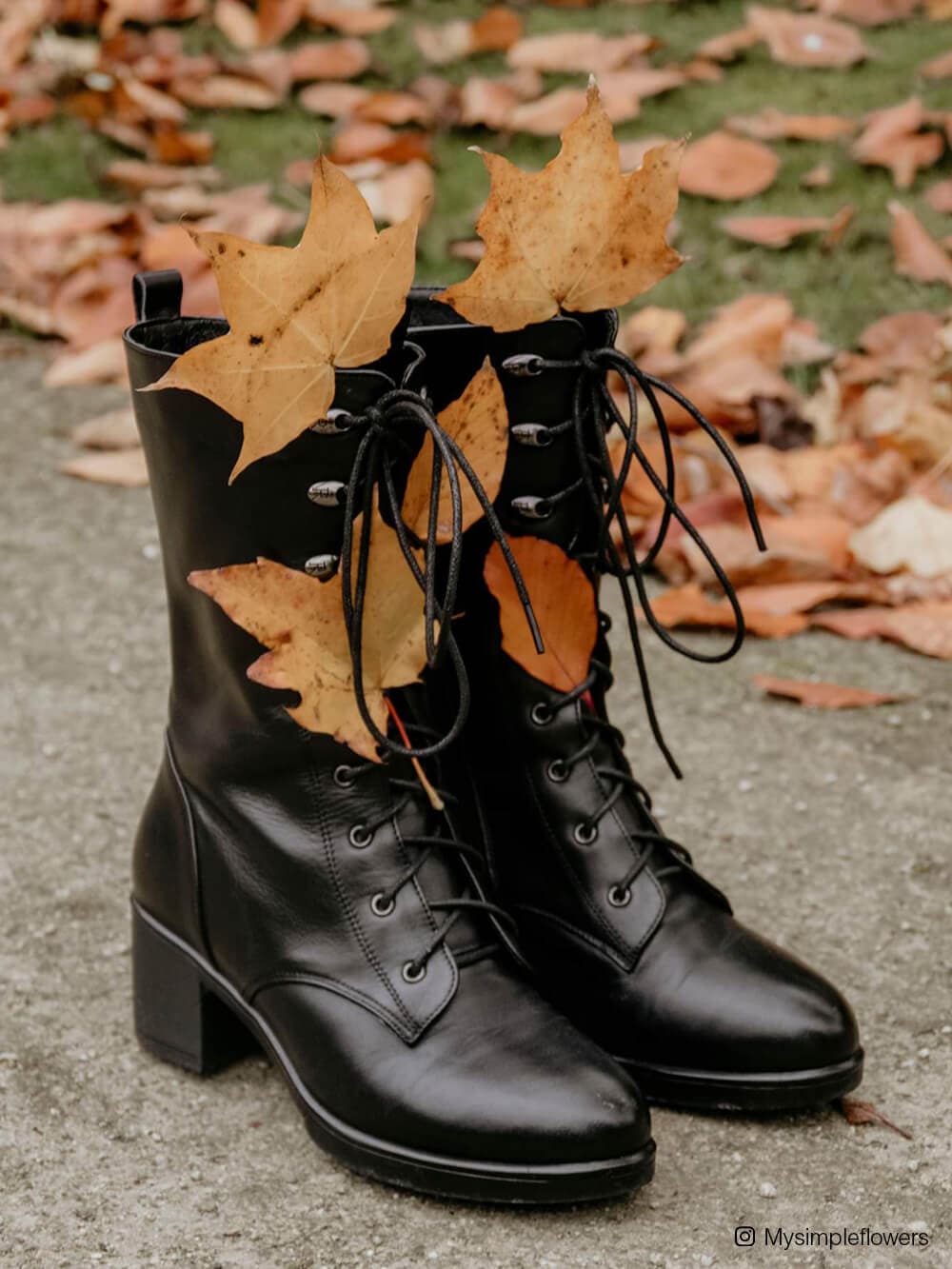 Vintage Lace-up Mid-Calf Boots - Handmade Vegan Leather Shoes– Ecosusi
