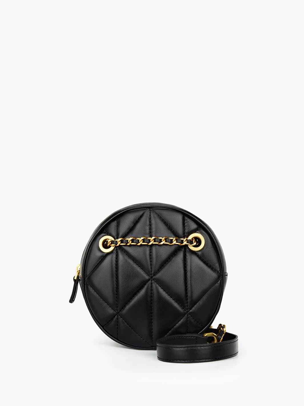 Melody Quilted Circle Bag, Black