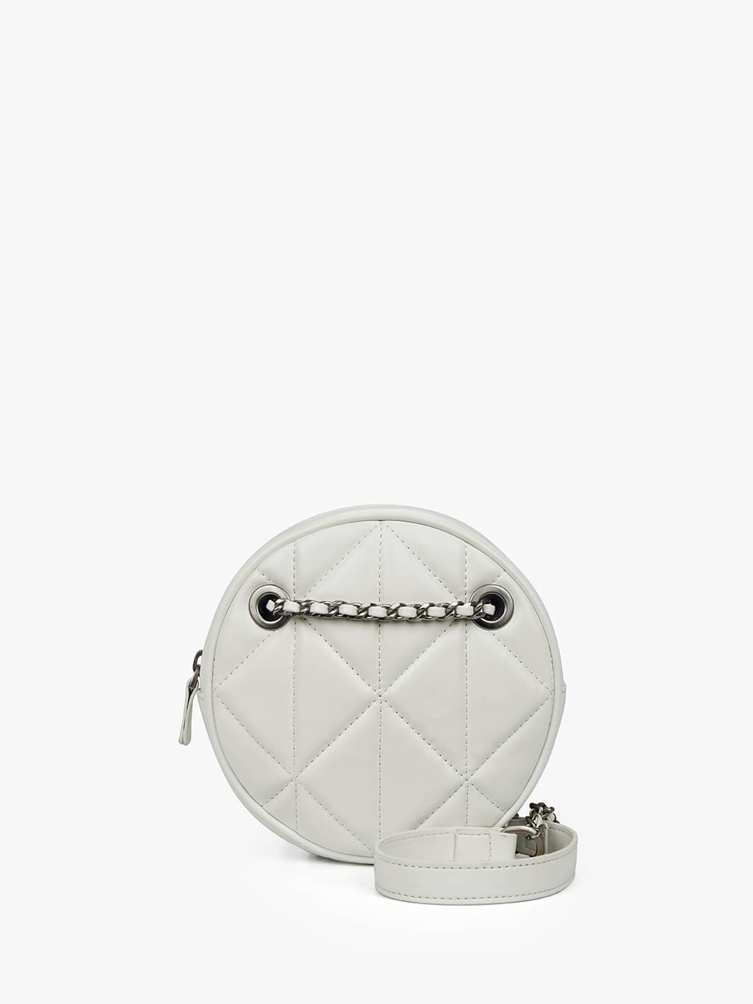 Melody Quilted Circle Bag, White