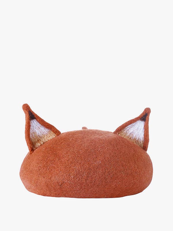 Handgefertigtes Fuchs -Ohr -Baskenmütze