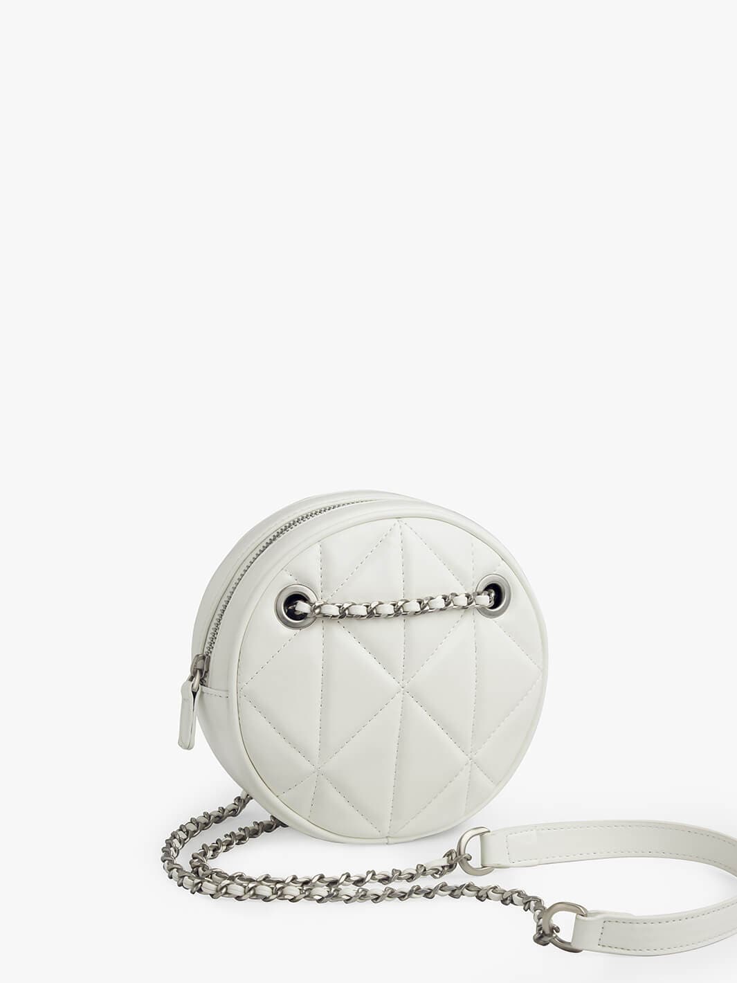 chanel white circle bag