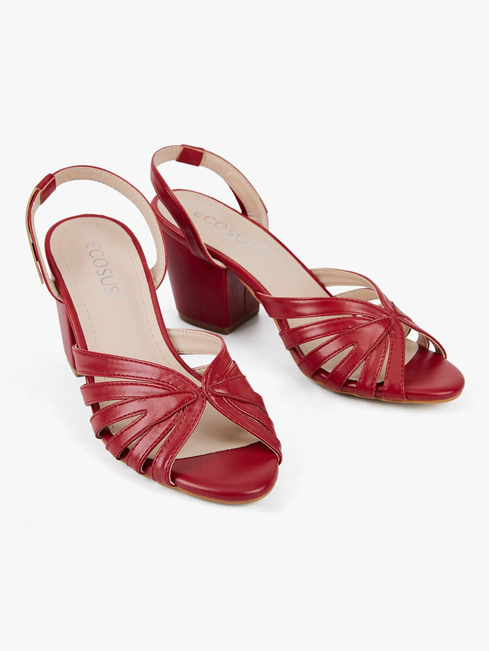 Moira Peep Toe Bow Sandals - Vintage Style - Red & Black Options– Ecosusi