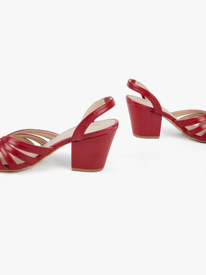Moira Peep Toe Bow Sandals - Vintage Style - Red & Black Options– Ecosusi
