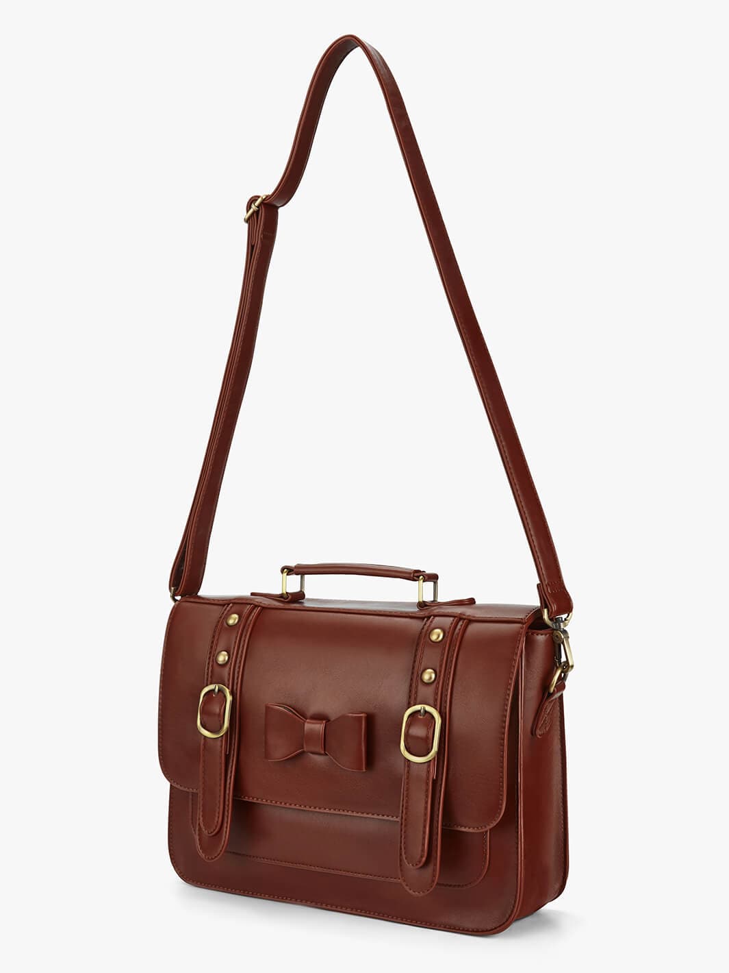 Louisa Flower Vegan Messager Bag Brown