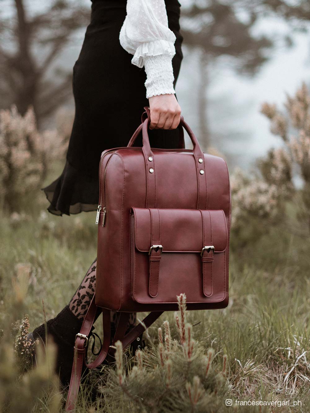 Rosalind - Women's Fashionable Backpack, Wine