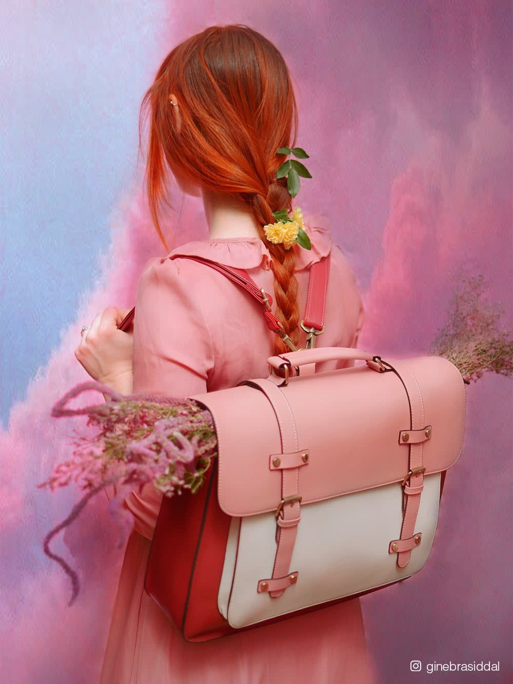 Sombre Vintage Briefcase, Pink