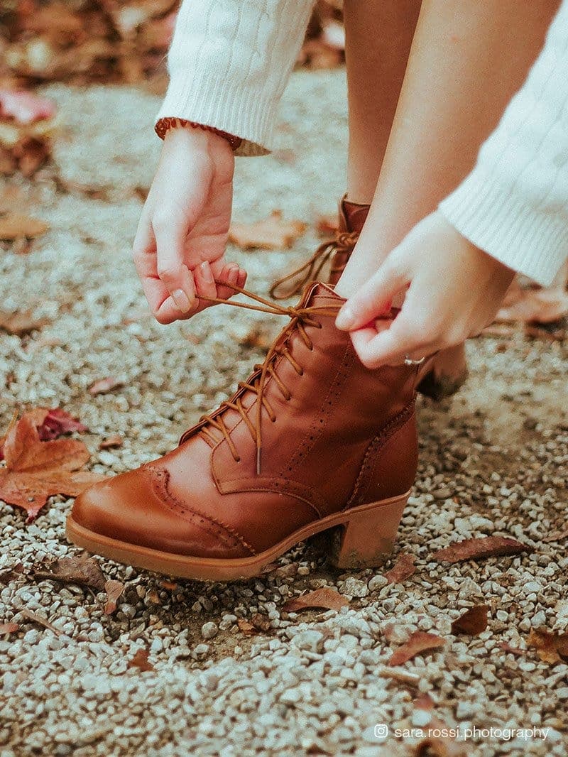 Vintage Look Leather Boots for Women