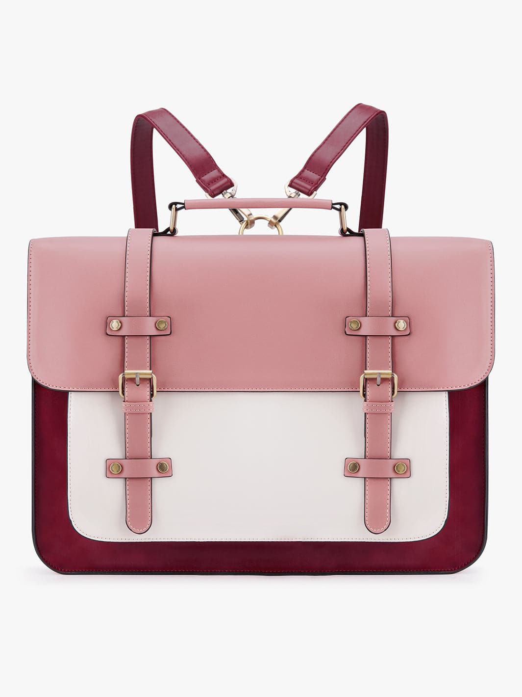 Sombre Vintage 15.6 inch Vegan Leather Messenger bag for Women in Pink - Ecosusi