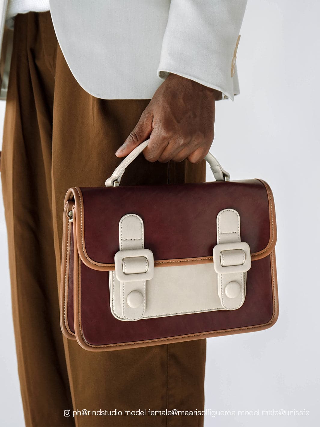 Zinnia Small Briefcase-Brown